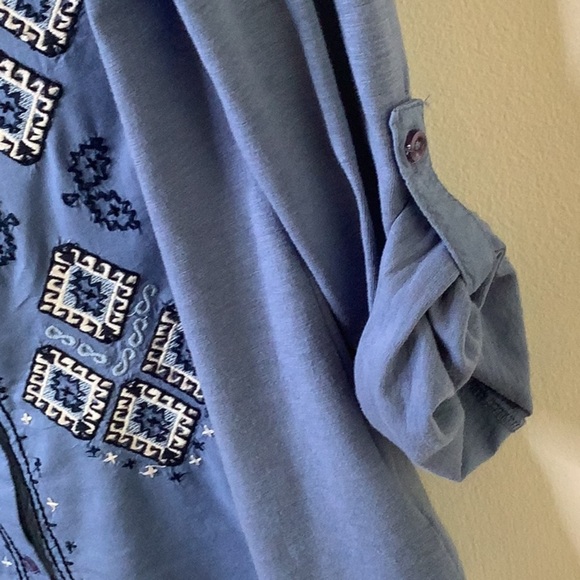 STYLE & CO Embroidered Top L Coastal Granny - Picture 3 of 10